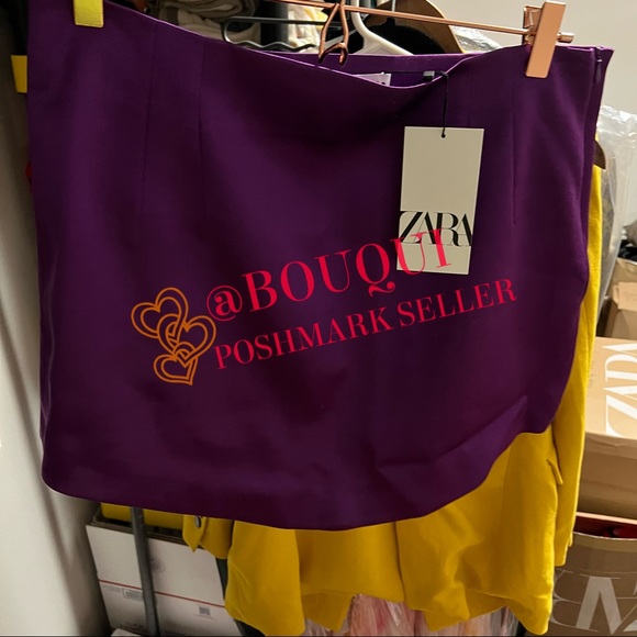 BLOGGERS FAV ZARA SATIN EFFECT MINI SKIRT - Picture 2 of 7